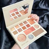 Palette de maquillage pour les yeux avec des finitions mates et scintillantes, palette tout-en-un avec blush et illuminateur, palettes de sombras