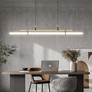 Minimalist Black Leather Belt Pendant <b>Ceiling</b> Chandelier Long Bar with Oval Shape <b>for</b> Kitchen Island - Product Image 1