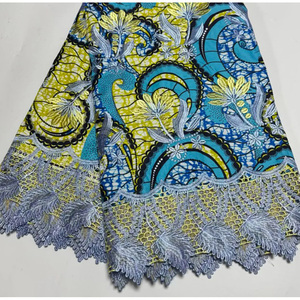 Tissu africain pour femme, tissu wax, dentelle tissée en coton, dentelle brodée pour la <span class=keywords><strong>couture</strong></span>, au mètre - Product Image 6