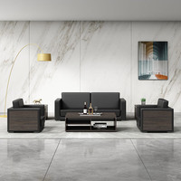 Canapé de bureau présidentiel au design moderne et luxueux, canapé de direction en cuir, ensemble de canapés de bureau luxueux, canapé à structure en bois