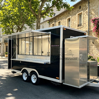 Remorques alimentaires mobiles entièrement équipées : camion de restauration rapide pour burgers, pizzas, hot-dogs, avec climatisation