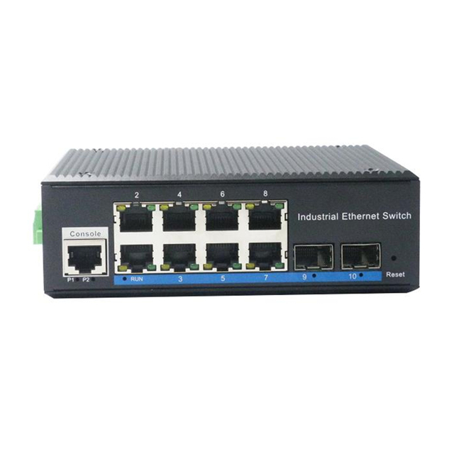 Industrial-Grade Managed Ethernet 8*10/100/1000M+2*1000M SFP Fiber Port Switch for Security Monitoring