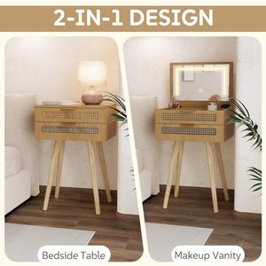 Wholesale Contemporary Small <strong>Narrow</strong> Makeup Vanity Desk Mirror with Lights Flip Top 3 Adjustable <strong>Dressing</strong> <strong>Table</strong> - Product Image 2