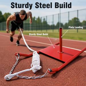 Traîneau d'entraînement robuste pour traction et poussée, portable, pour l'extérieur et la neige, en fer rouge et nylon 40D, marque Soccer - Product Image 6