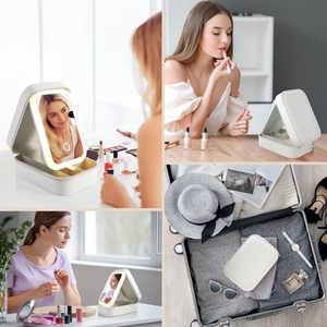 Borsa portaoggetti 2 in 1 con specchio LED, custodia portatile da viaggio per cosmetici - Con scomparti - Essenziale per la routine quotidiana del trucco - Product Image 6