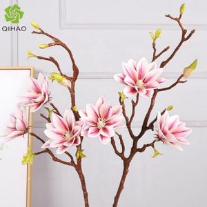 ดอกไม้ประดิษฐ์คุณภาพสูง QiHao สีชมพู ทำจากผ้าและฟิล์มโฟม EVA รูปดอกแมกโนเลีย สำหรับตกแต่ง - Product Image 2