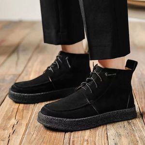 รองเท้าบูทสั้นหุ้มข้อผู้ชายแบบใหม่ประจำฤดูใบไม้ผลิปี 2022 รองเท้าลำลองบุขนสัตว์ รองเท้าสเก็ตบอร์ดผู้ชาย - Product Image 3