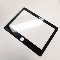 Verre aluminosilicate renforcé chimiquement, peint noir sur le dos et sur les bords, OEM. Panneaux en verre tactile.