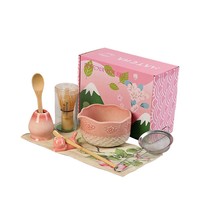 Kit d'accessoires pour mélangeur de matcha, ensemble de bols à matcha en céramique, fouet à matcha Chasen, ensemble de matcha transparent