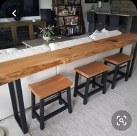 Meubles commerciaux modernes, table de bar haute en bois avec pieds en métal, cuisine, salle à manger, restaurant