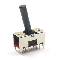 Interrupteur à bascule à 12 broches ON-OFF, interrupteur à bascule à 12 broches, potentiomètre à glissière droit à 2 vitesses, longueur de l'axe 20MM