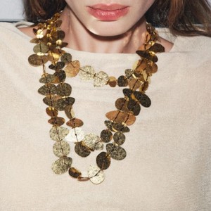 Collar de Lentejuelas Minimalista de Moda Kaimei 2026, Collar Geométrico Circular de Oro de 18k con Tres Capas de Lentejuelas para Mujer - Product Image 1