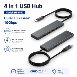 <span class=keywords><strong>Hub</strong></span> USB 3.<span class=keywords><strong>2</strong></span> Gen <span class=keywords><strong>2</strong></span> 10 Gbps, 4 ports, type C, séparateur 4 en 1, adaptateur multiport USB-C pur avec port d'alimentation 5V 3A pour ordinateur portable - Product Image 2