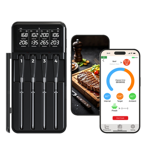 Thermomètre <span class=keywords><strong>à</strong></span> viande sans fil <span class=keywords><strong>à</strong></span> 4 sondes, facile <span class=keywords><strong>à</strong></span> utiliser, avec batterie rechargeable compatible Bluetooth, pour barbecue <span class=keywords><strong>extérieur</strong></span>/intérieur, cuisine, <span class=keywords><strong>four</strong></span> <span class=keywords><strong>à</strong></span> <span class=keywords><strong>pizza</strong></span> - Product Image 6