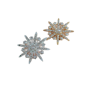Legierung vergoldet <span class=keywords><strong>Starburst</strong></span> Brosche Stifte Kristall Strass für Mode Geschenke Partys Hochzeiten Engagements - Product Image 4