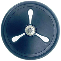 Ensemble de roues avant et arrière pour poussette en plastique de 5,5 pouces, jante en PP, pneu en mousse PU, capacité de charge de 20 kg, dureté du pneu 70-75A, chariot léger