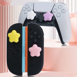 任天堂Switch <span class=keywords><strong>2</strong></span>/Pro/PS4/PS5/<span class=keywords><strong>Xbox</strong></span>星形图案防滑操纵杆保护套的硅胶拇指手柄盖 - Product Image 1