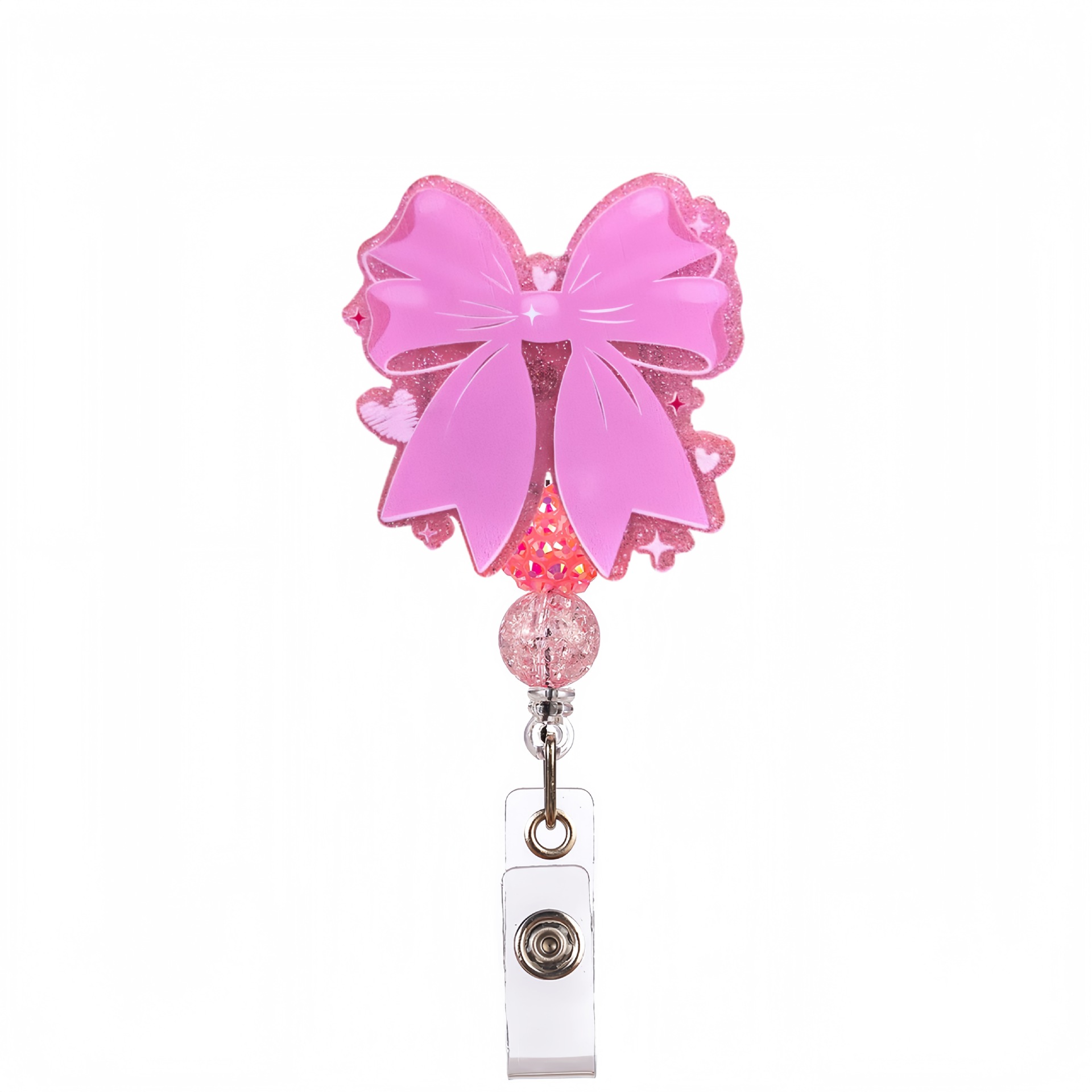 Nœud super rose perlé