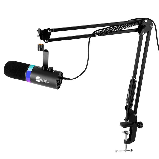 USB/XLR Dual-Use Professional RGB Studio Microphone for Gaming and Podcasting