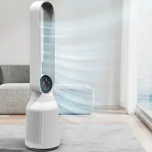 High Quality Multifunctional Intelligent Home Air Filter HEPA Filter Air Purifier Vertical Standing Leafless Purifier Fan