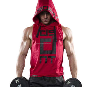 เสื้อกล้ามเพาะกายสำหรับผู้ชาย,เสื้อกล้ามสำหรับใส่ออกกำลังกายสร้างกล้ามเนื้อสีแดง - Product Image 2