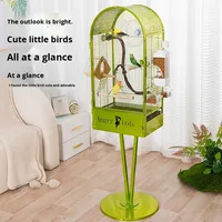 Cage à oiseaux transparente en métal pour perroquet, calico et agapornis - Cage de luxe multi-niveaux surélevée de grande taille avec design anti-évasion