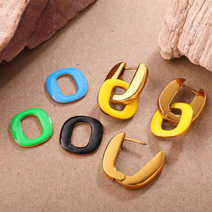 Pendientes de Aro Intercambiables de Acero Inoxidable 316L con Baño de Oro de 14k y 18k, Hipoalergénicos y Elegantes para Mujer - Product Image 2