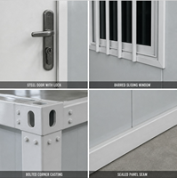 Conteneur en acier moderne détachable de 20 pieds, préfabriqué, modulaire en kit pour bureau, dortoir, magasin, stockage, parc, extérieur