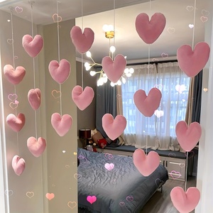 Pembe Geometrik Peluş Süs, Çıkarılabilir, Yıkanabilir, Hafif Polyester, Düğün Asma Süsü, Kapı/Pencere Dekorasyonu, Modern - Product Image 6