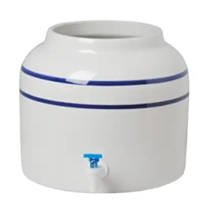 Dispensador de água com borracha de cerâmica, dispensador de água azul crock elegante para design de listras