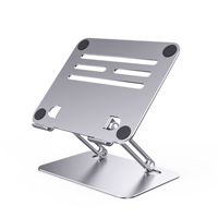 Support pour ordinateur portable de bureau, hauteur réglable, pliable, pour une portabilité facile, en aluminium, compatible avec les tablettes