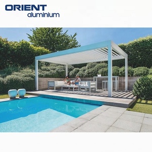 Pergola en aluminium avec porte <span class=keywords><strong>coulissante</strong></span> en verre, imperméable, motorisée, pour jardin extérieur, pergola et gazebo en aluminium pour extérieur - Product Image 6