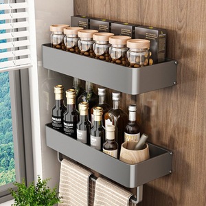 <b>Wall</b> <b>Mounted</b> Kitchen Storage Rack Large Capacity Multipurpose <b>Shelf</b> Rectangle Minimalist Design For Spice Knife Organizing - Product Image 4