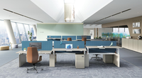 Bureau de travail moderne 2 places de qualité E0, écologique, modulaire, réglable, avec quincaillerie allemande importée, ergonomique pour la maison ou le bureau d'équipe