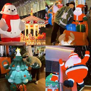 نموذج سانتا كلوز قابل للنفخ كبير الحجم أحمر اللون مقاوم للماء ومتين لتزيين مراكز التسوق في موسم عيد الميلاد - Product Image 3