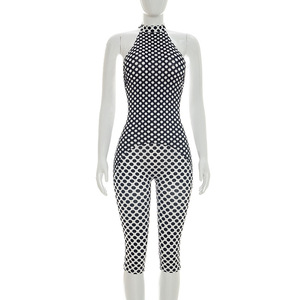 Nuevos Monos con Estampado de Puntos para Mujer, Sexy, sin Espalda, sin Mangas, Cuello Halter, Ajustados, de Una Pieza - Product Image 2