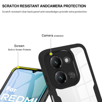 Coques de téléphone portable 3-en-1 avec protection d'écran 360° pour Redmi 15C 14C 15 Note 14 Pro Plus A5 A3 pour Xiaomi 17 Pro Max 15T Pro