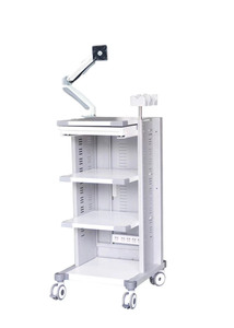 <span class=keywords><strong>Chariot</strong></span> d'hôpital moderne avec roues, construction métallique <span class=keywords><strong>pour</strong></span> écrans de 26 à 32 pouces, chariots médicaux <span class=keywords><strong>pour</strong></span> ordinateurs portables, systèmes de caméra d'endoscopie 4K - Product Image 2