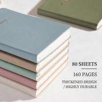 Carnet de notes élégant en cuir PU couleur Morandi A6, reliure cousue, pour l'école, le bureau, les études, les affaires, cadeau