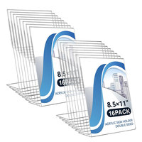 Acrylique de luxe L forme signe titulaire Menu carte support personnalisé 11 ''* 8.5'' magasin Flyer papier présentoir support pour magasin affichage