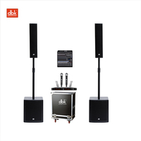 DBK Petites enceintes colonne pour événements intérieurs et extérieurs, système de sonorisation PA colonne à ligne active portable + subwoofer amplifié de 12 pouces