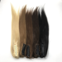 Meilleure Vente Prix de Gros Usine Extensions de Cheveux Chinois Personnalisées pour Femmes, Tissages Queue de Cheval à Cordon 100% Remy Lisses et Doux
