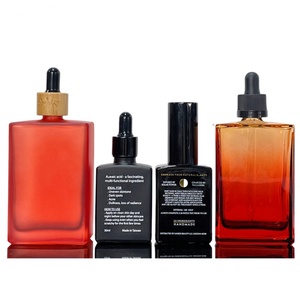 Custom Printing 30ml 50ml Rectangle Serum Dropper Bottle 1oz Black square Oil Dropper Bottle with Paper <b>Box</b> Packaging - Product Image 3