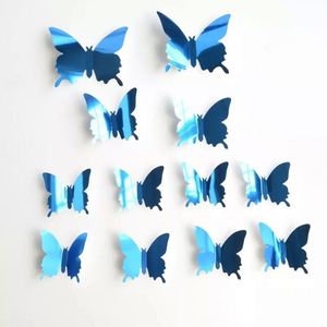 12 Pieces a <b>Set</b> Butterfly <b>Wall</b> Decor DIY <b>Mirror</b> 3D Butterfly Stickers Removable Decals for Home Bedroom School Bathroom Decor - Product Image 4