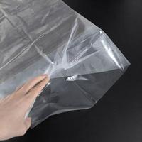Sachet plat transparent en PE, résistant à l'humidité, à fond stable, pour le stockage de vêtements et d'articles divers, taille personnalisée disponible