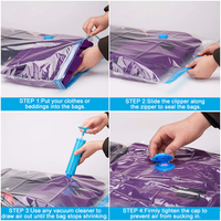 Sacs de compression sous vide transparents imprimés en gravure de haute qualité, résistants à l'humidité, avec pompe manuelle pour couettes, couvertures et vêtements