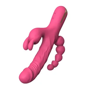 3 IN 1 더블 혀 핥는 젖꼭지 진동기 가열 G 스팟 클리토리스 자극기 질 항문 오르가즘 딜도 섹스 토이 여성용