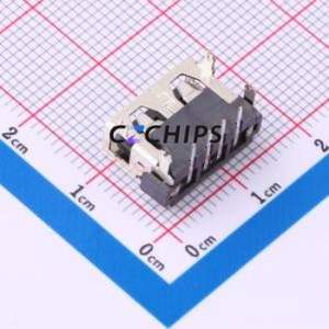 10.0 4C6.3 ZB USB Connector Bent Lead Through Hole Connector Type-A USB 2.0 Female Right Angle Insert - Product Image 2