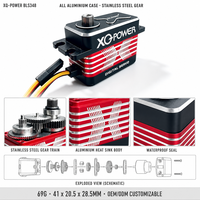 Servomoteur RC XQ-POWER BLS348 48KG à profil bas, 8.4V haute tension, sans balais, engrenages métalliques, couple élevé, numérique, pour buggy RC et voiture RC