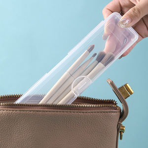 Transparent Cosmetic <b>Storage</b> <b>Box</b> With Drawers For <b>Makeup</b> Brush Lipstick Organizer Desktop Travel Portable Plastic Case - Product Image 4